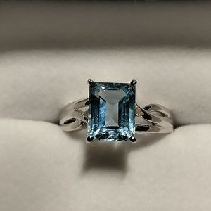 2.50 Carat Swiss Blue Topaz Ring